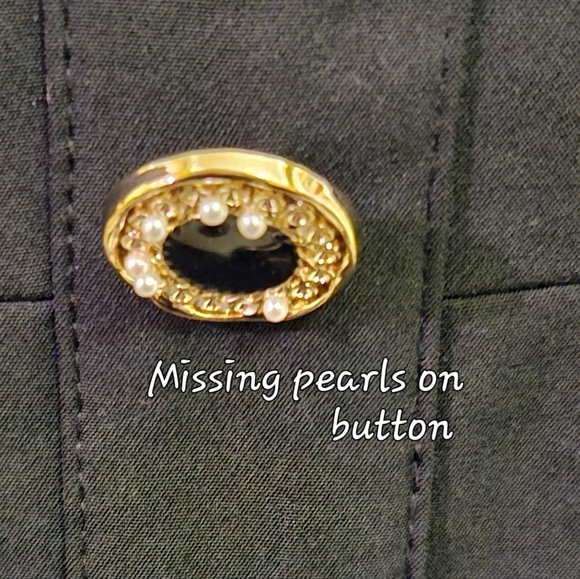 Magic Boutique Black/Cream Front Button Dress w/Trim Bow at Chest,Medium,NWT - Picture 14 of 16